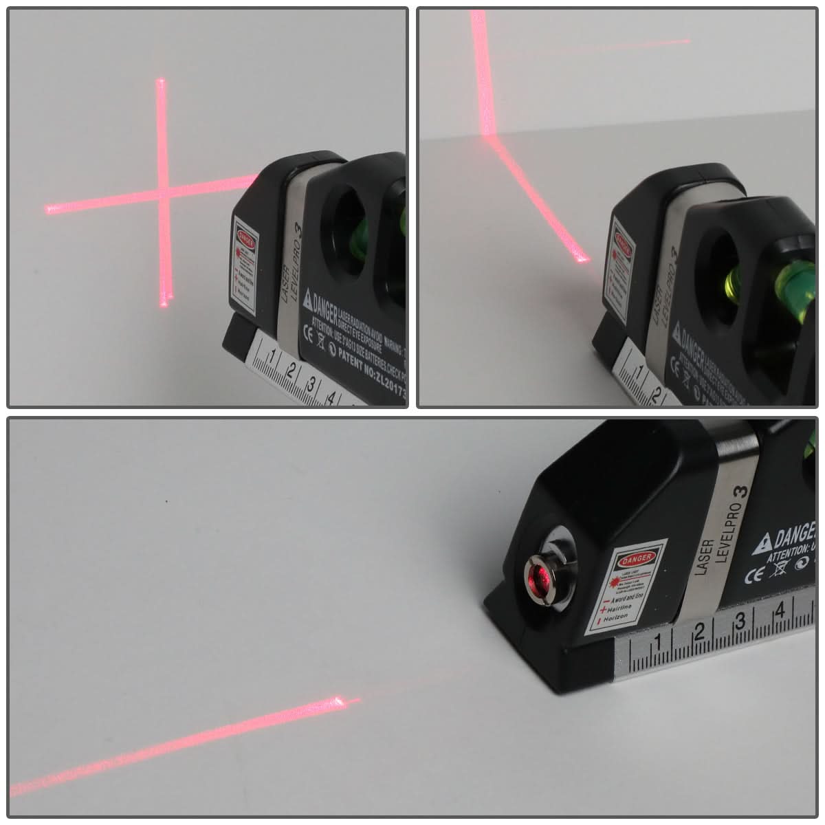 DNA Logo Laser Level with 3-Mode Line 6 Ruler 8ft Tape Black