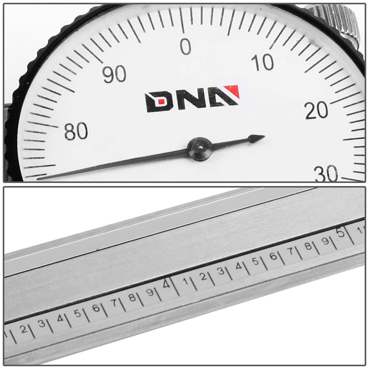 DNA Logo Dial Caliper 6" Stainless Steel Shockproof Lockable