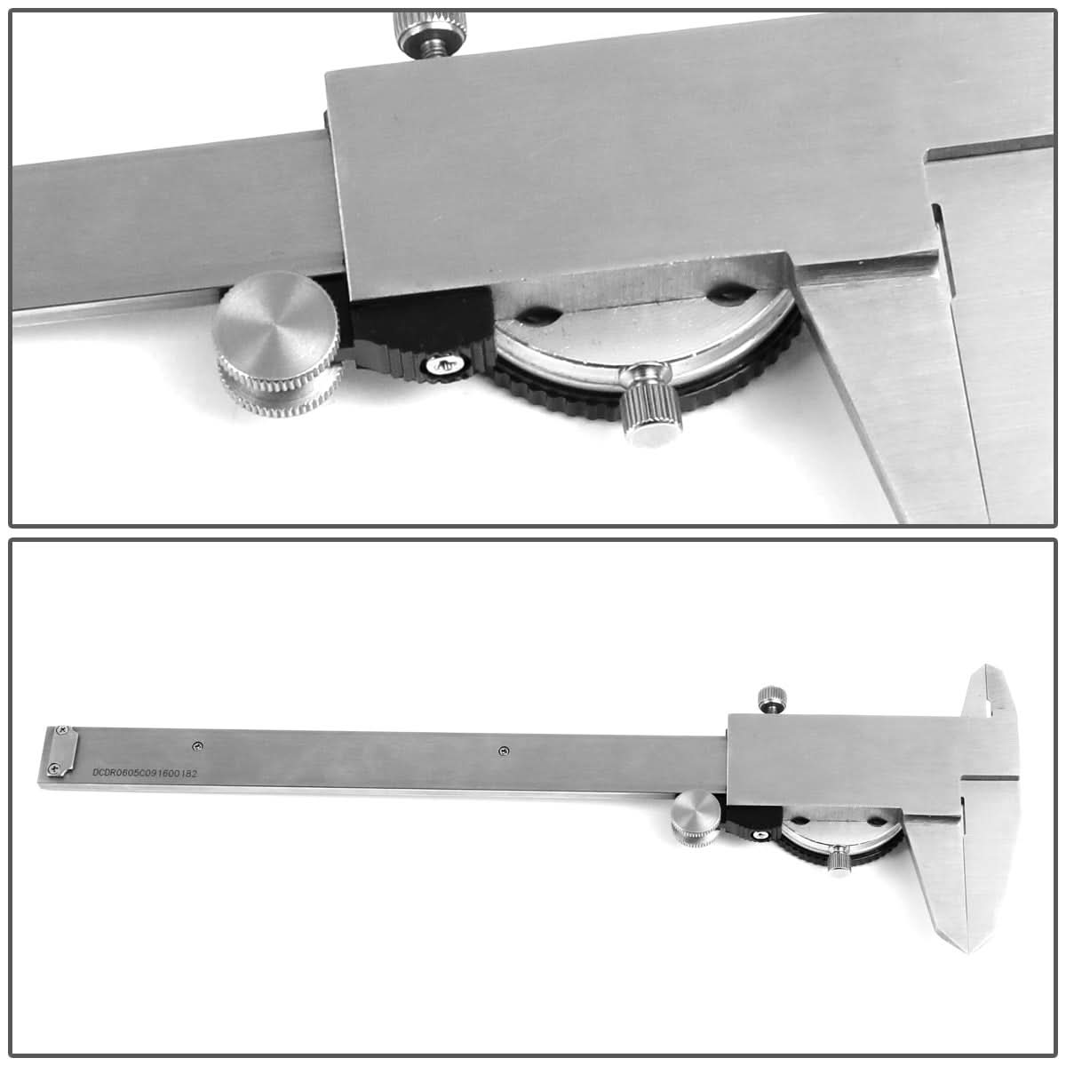 DNA Logo Dial Caliper 6" Stainless Steel Shockproof Lockable