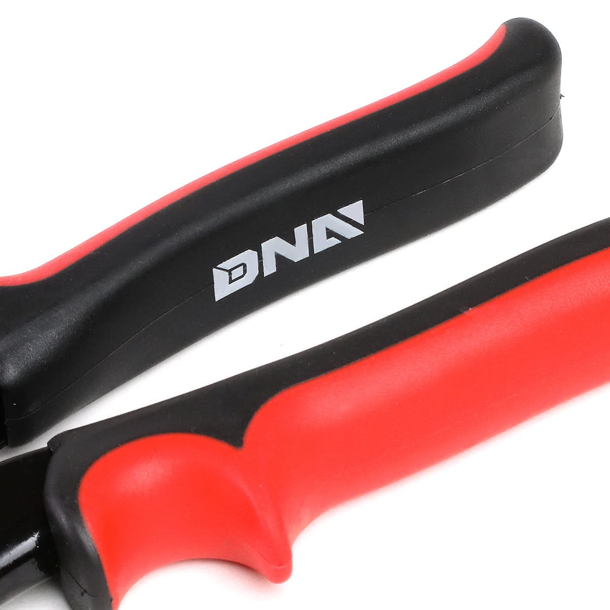 10" Straight Cut Tin Snips with DNA Logo & Thumb Lock - Red/Black