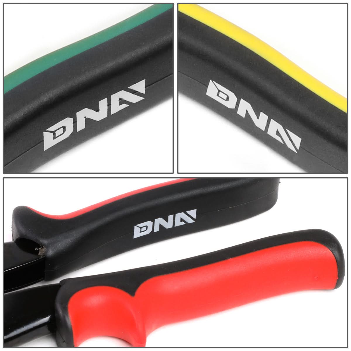 DNA Logo Tin Snips 3-Piece Set 10" Built-In Thumb Lock Tool Kit