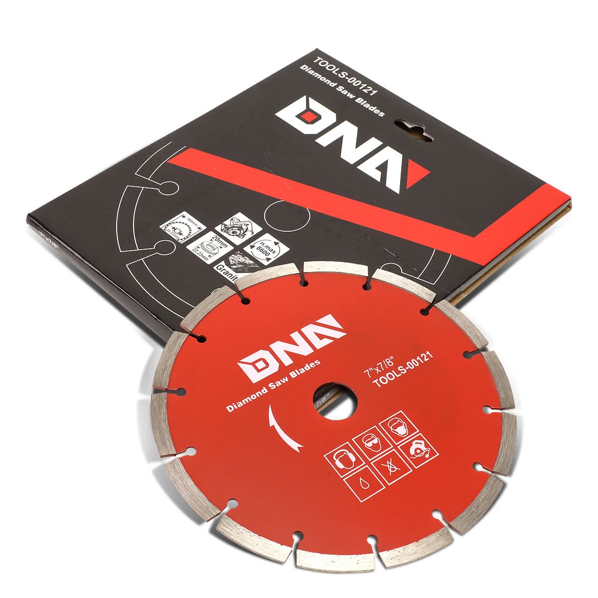 DNA 7" Diamond Blade - 0.064" Thick - 5/8"-7/8" Arbor - Metallic Red