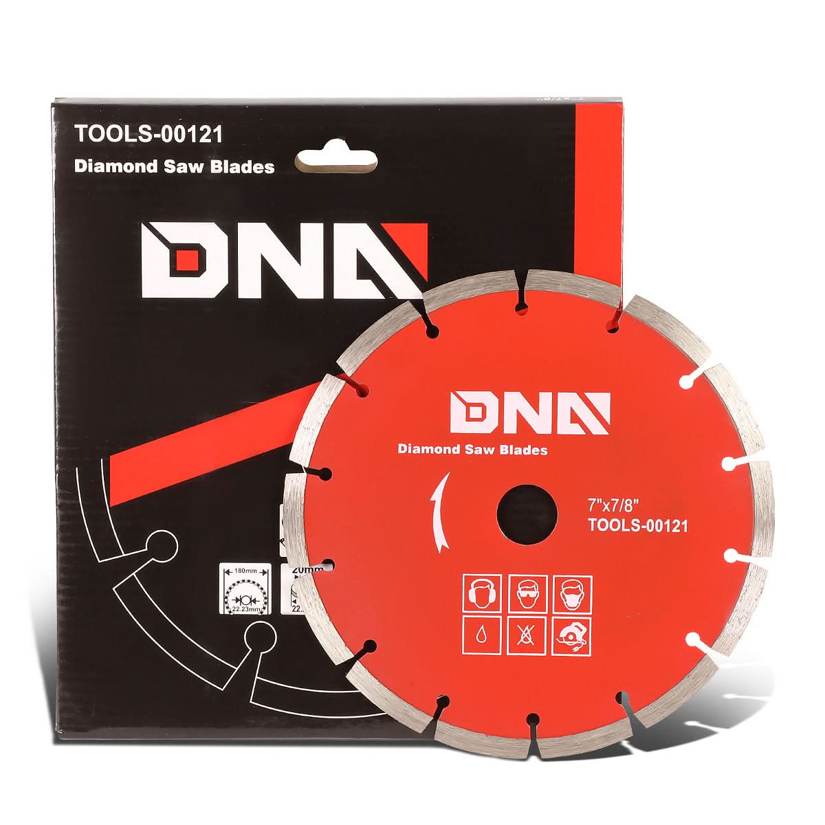 DNA 7" Diamond Blade - 0.064" Thick - 5/8"-7/8" Arbor - Metallic Red