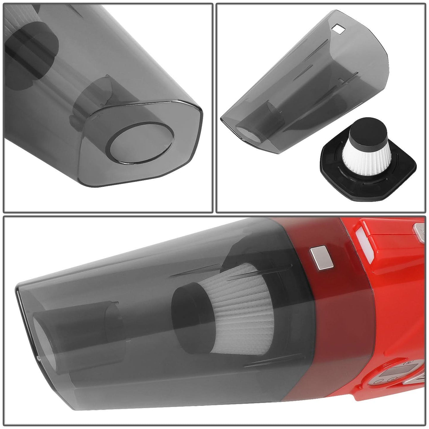 12V 70W Portable Automotive Vacuum Cleaner - Red