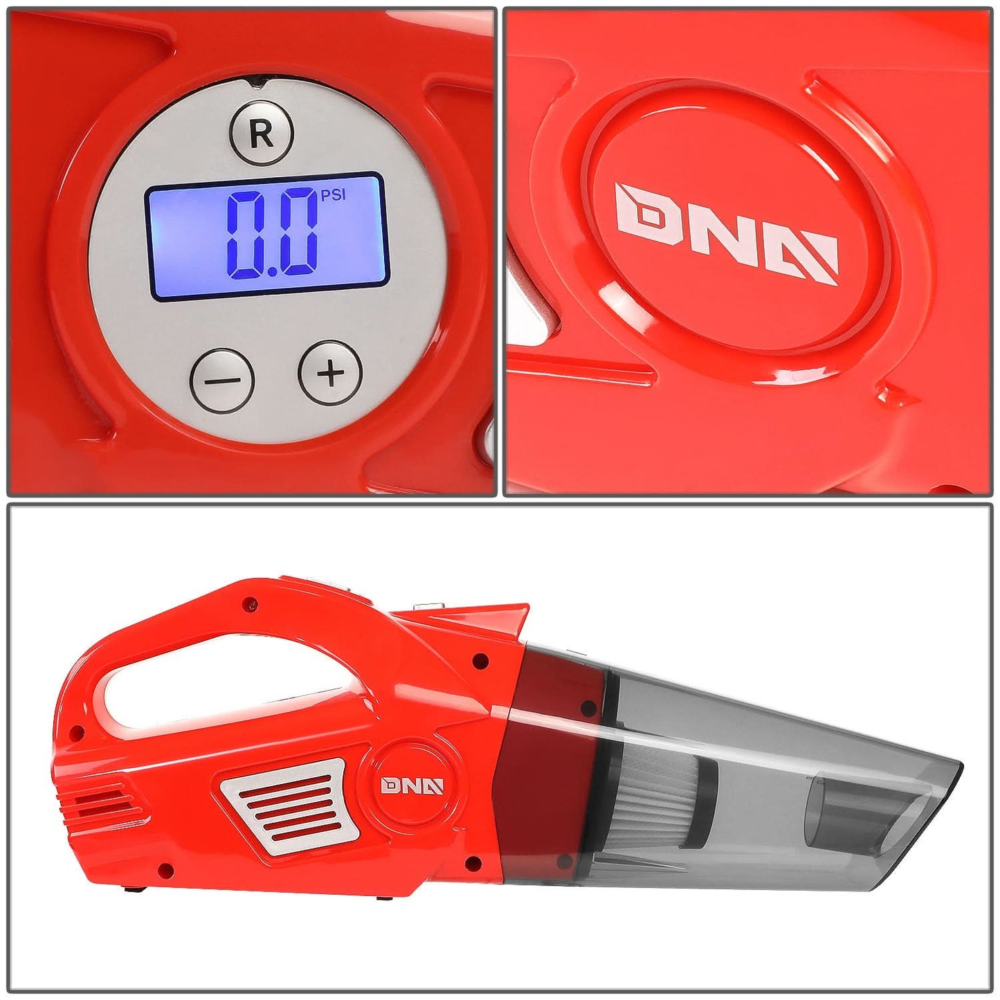 12V 70W Portable Automotive Vacuum Cleaner - Red