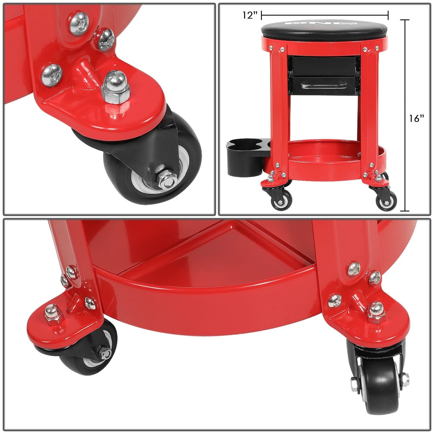 Mechanic Roller Seat 16" Diameter 16" Height 300lbs Max Capacity