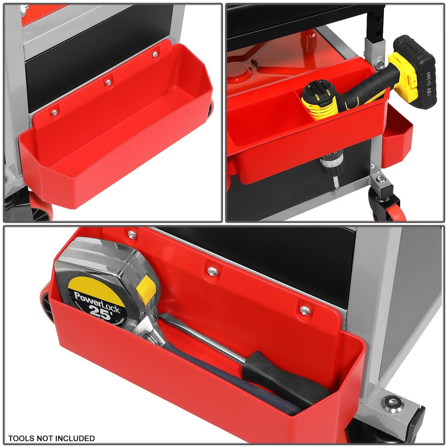 Mechanic Roller Seat - 17.5" H x 23.6" W - Height Adjustable 350lbs