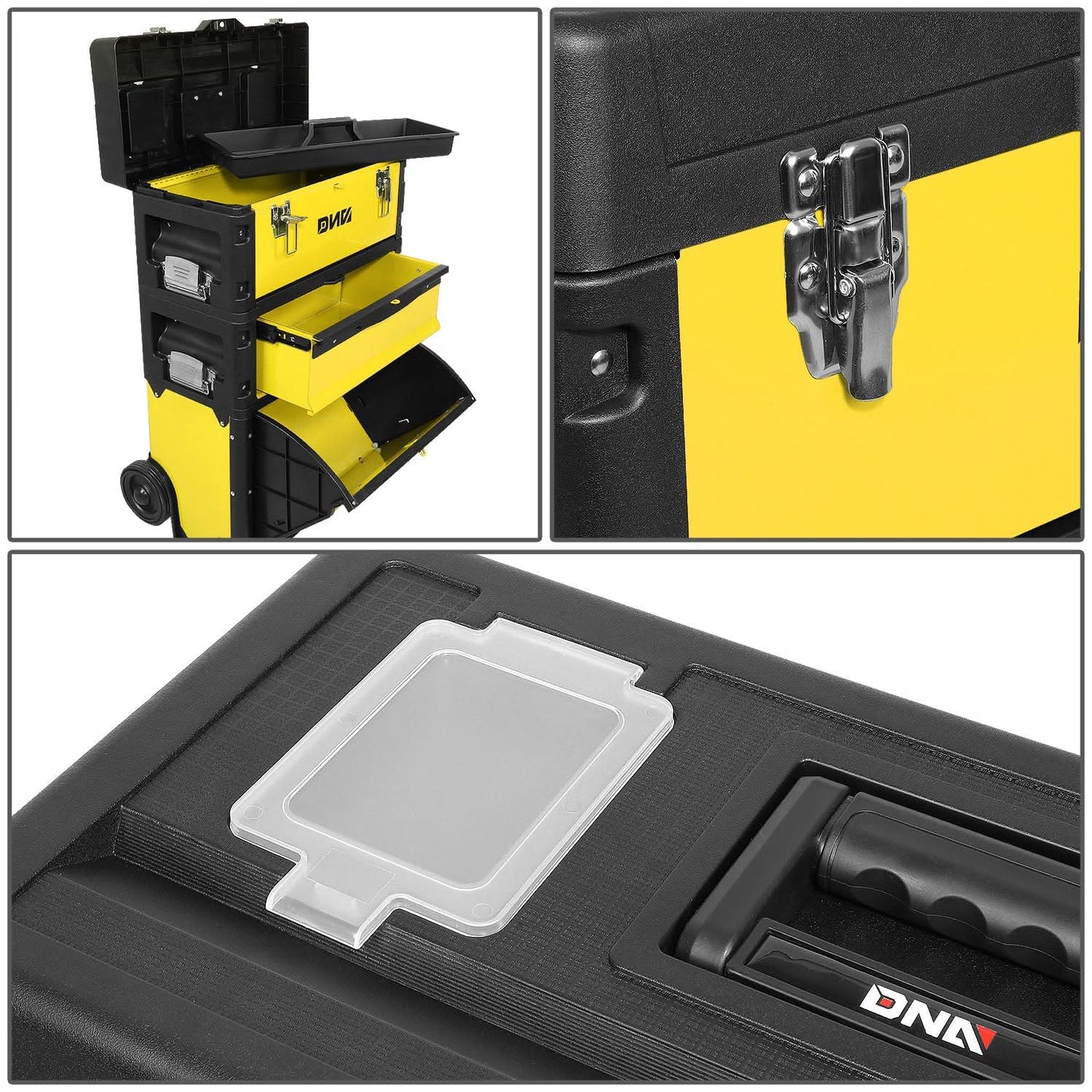 19.5" x 28.5" x 12" Yellow Trolley Tool Box