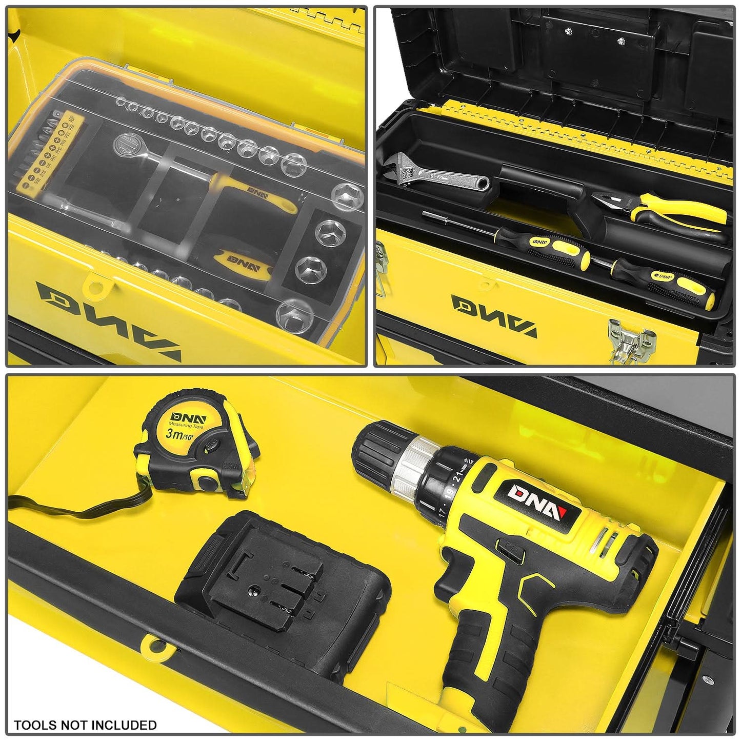 19.5" x 28.5" x 12" Yellow Trolley Tool Box