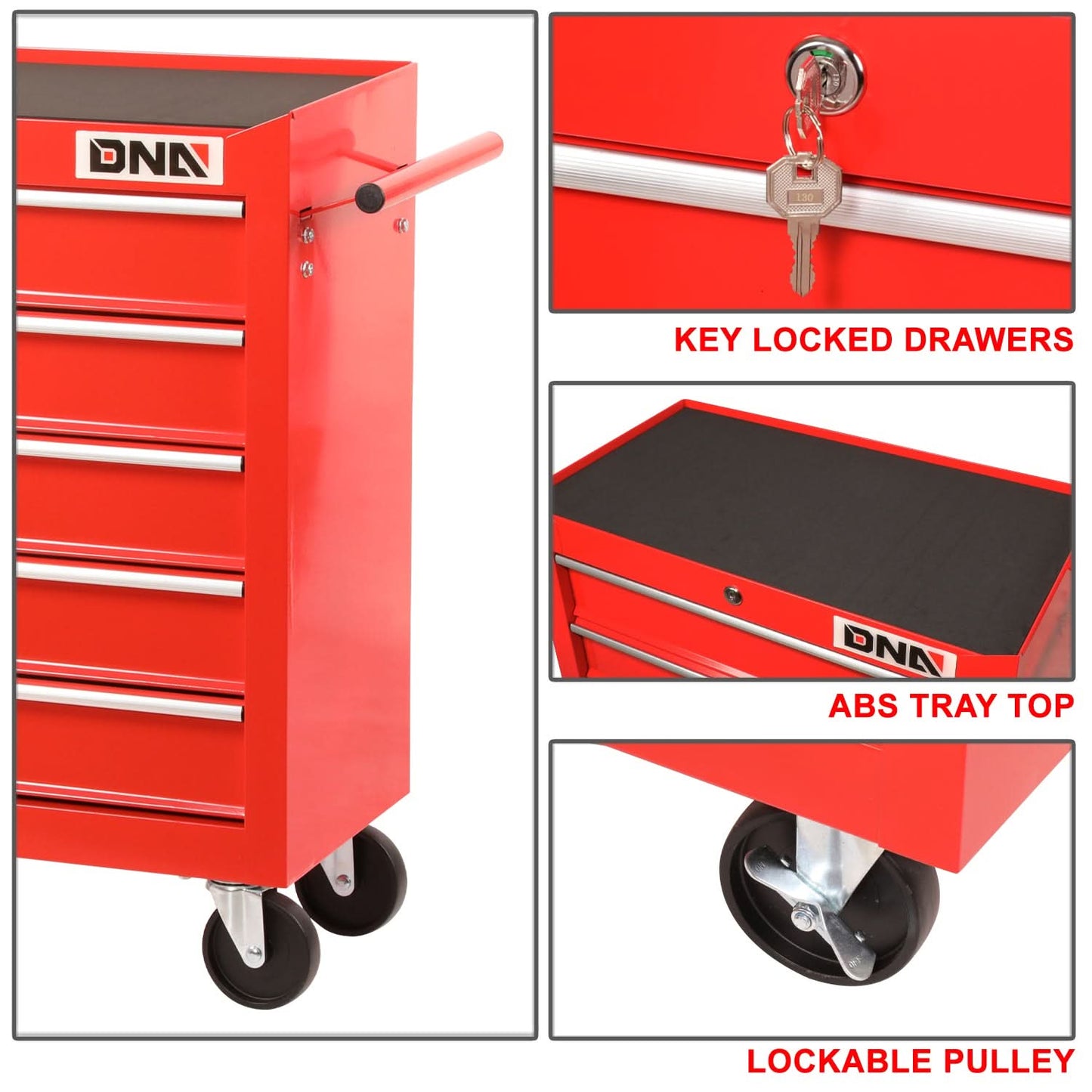 5 Drawer Plastic Roller Cabinet Tool Storage