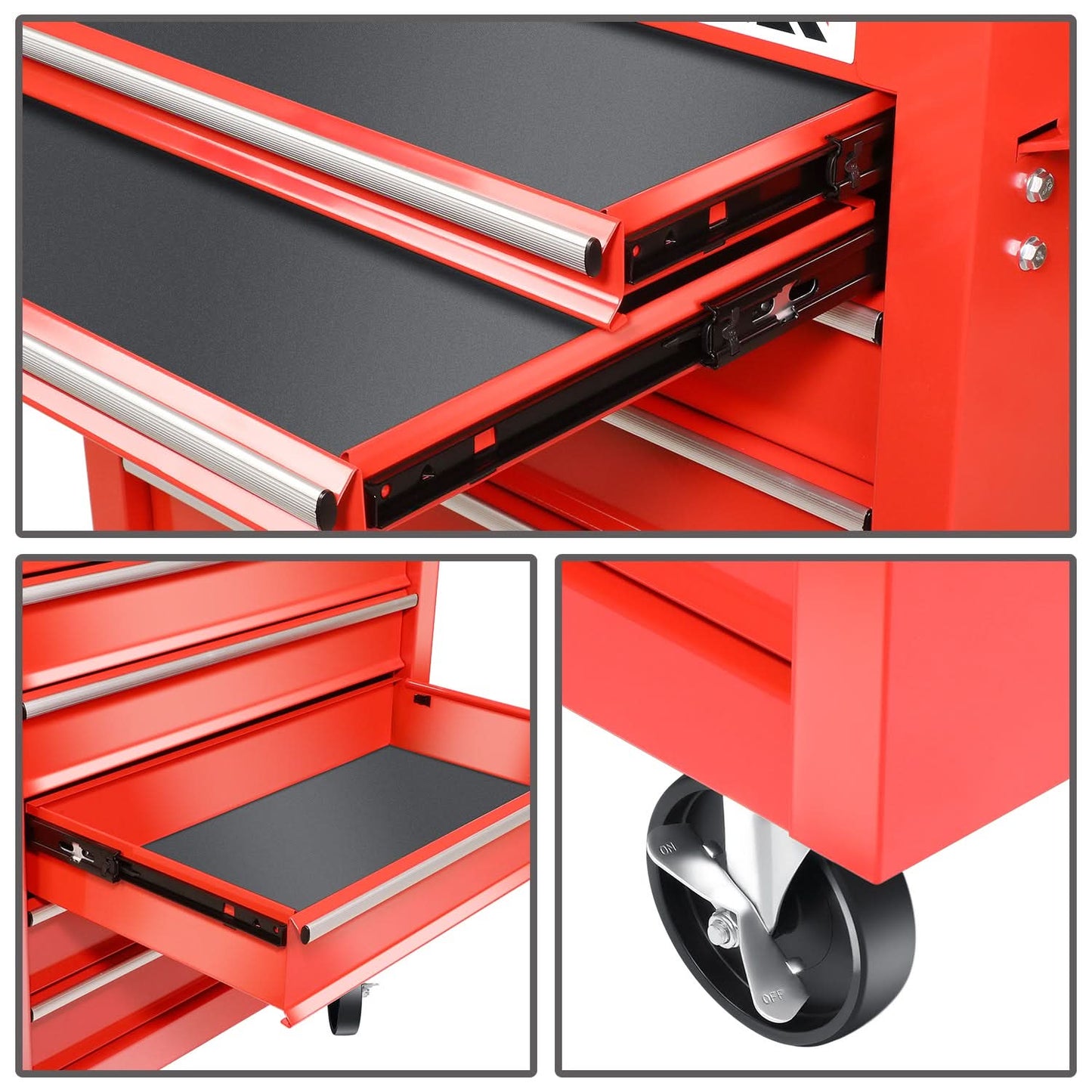 7 Drawer Plastic Roller Cabinet - Top Rolling Tool Storage