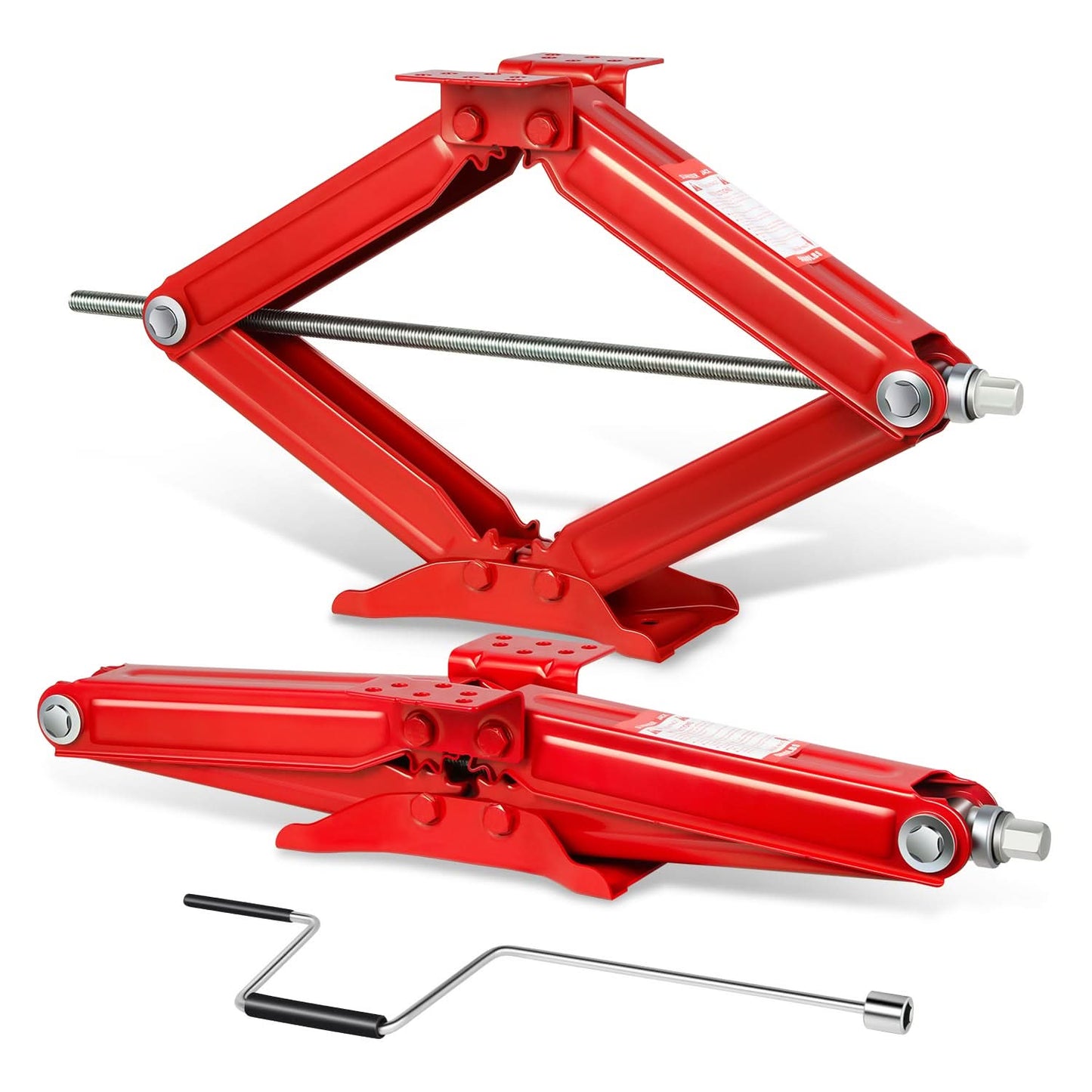 RV Scissor Jack Kit 2PCS 24" 5000LBS Stabilizing Leveling Red Polyurethane