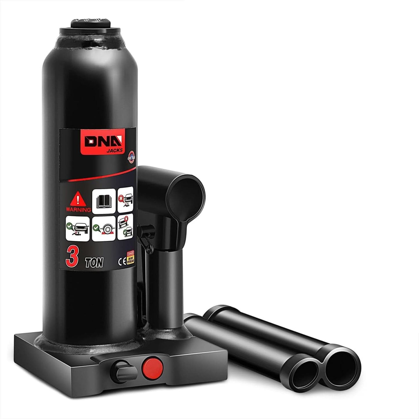3 Ton Automotive Welded Bottle Jack - Black