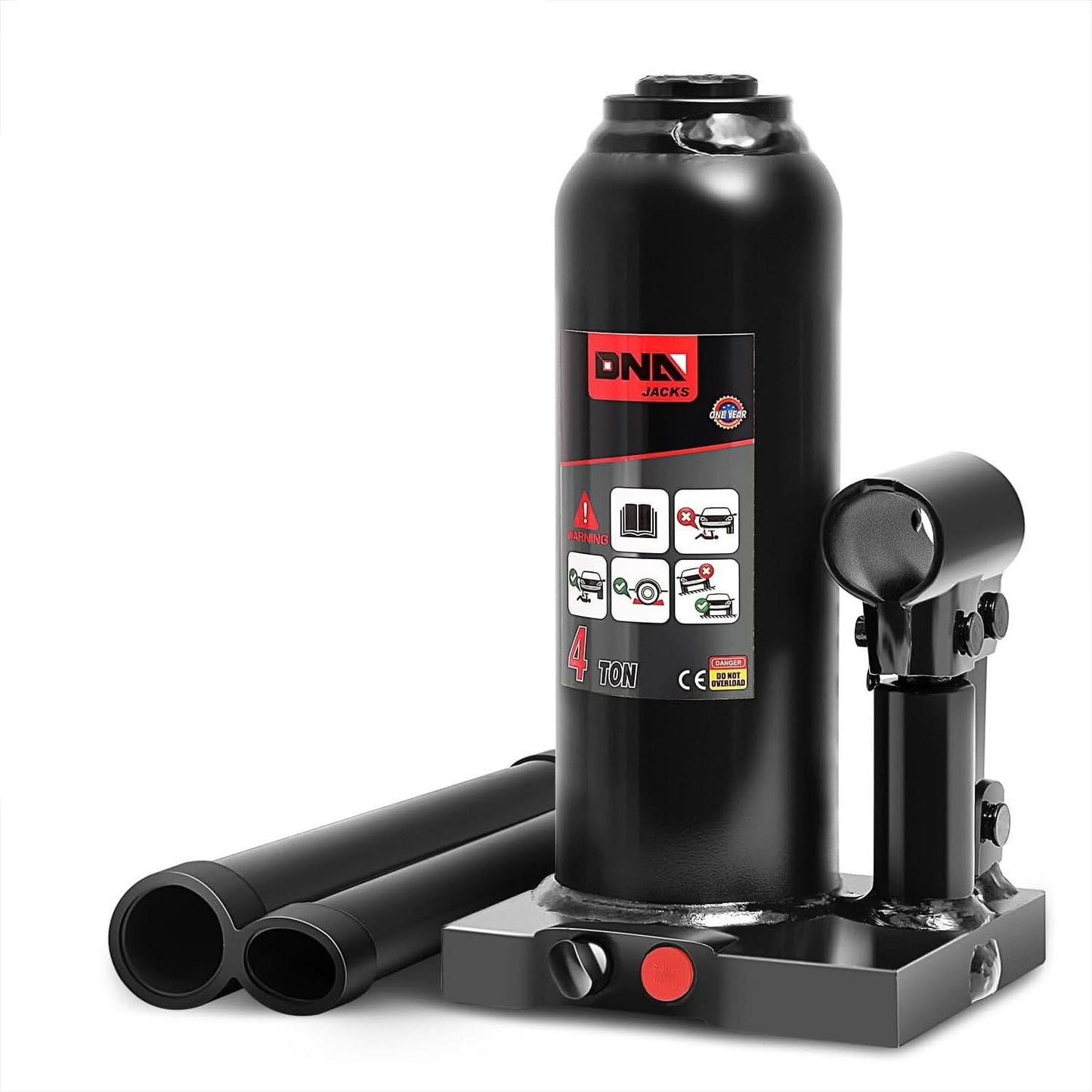 4 Ton Automotive Welded Bottle Jack - Black