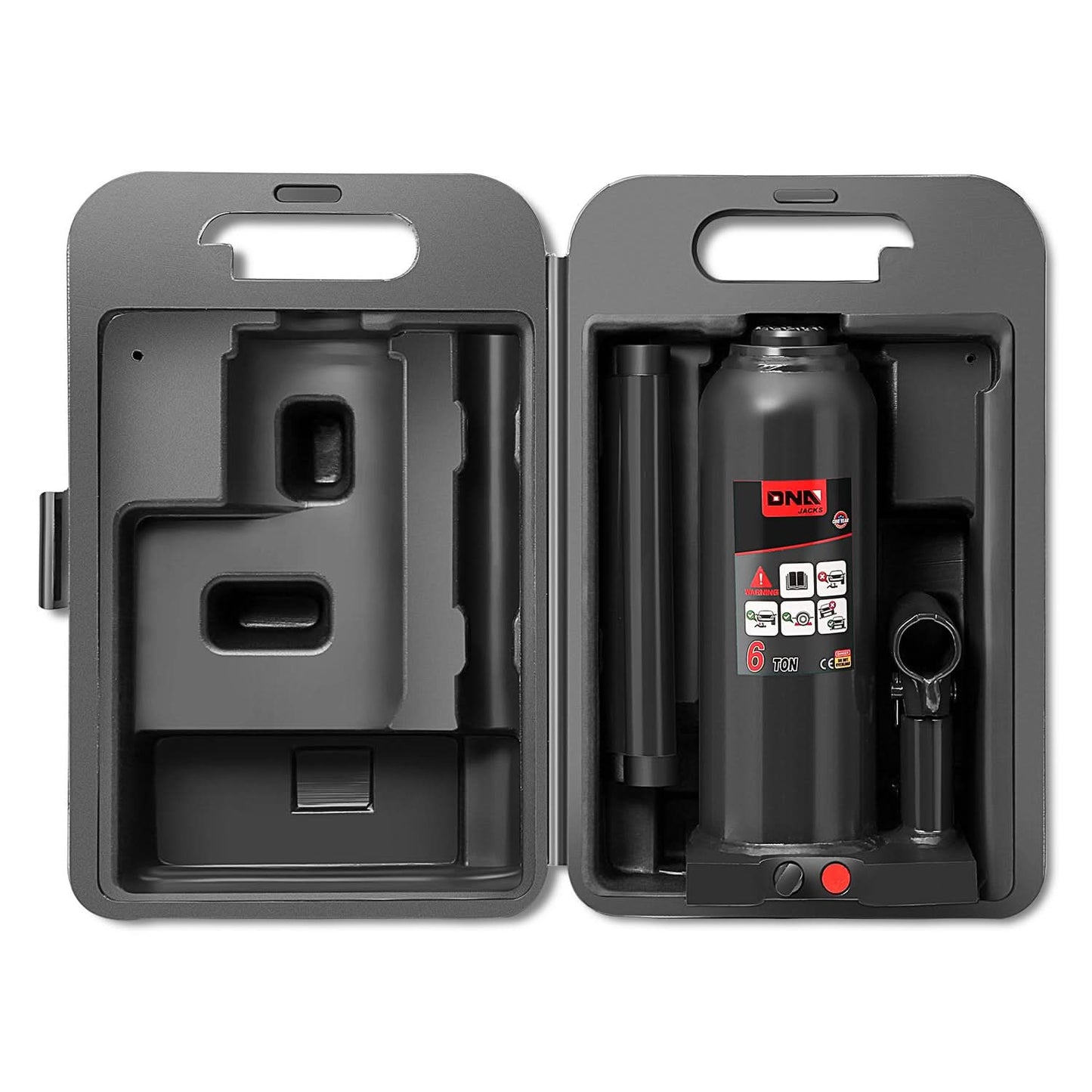 Automotive Welded Bottle Jack - 6 Ton Capacity Black