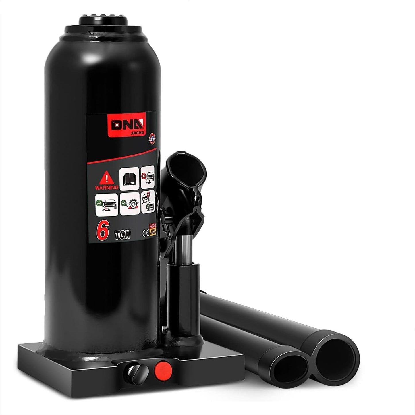 Automotive Welded Bottle Jack - 6 Ton Capacity Black