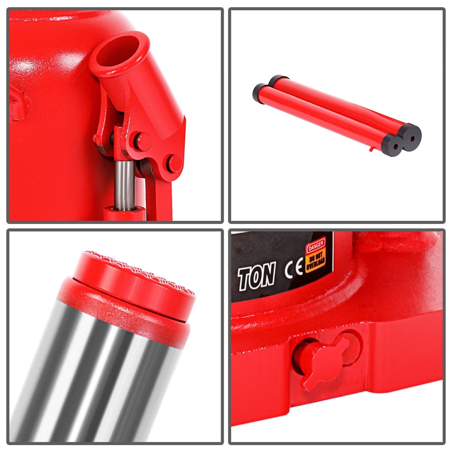 30 Ton Automotive Welded Bottle Jack - Red