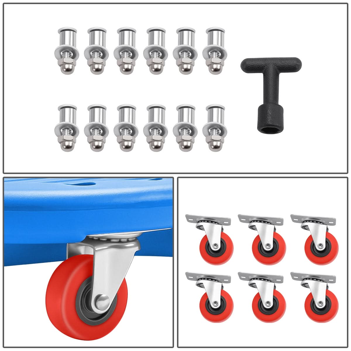 38" Plastic Automotive Creeper - Blue