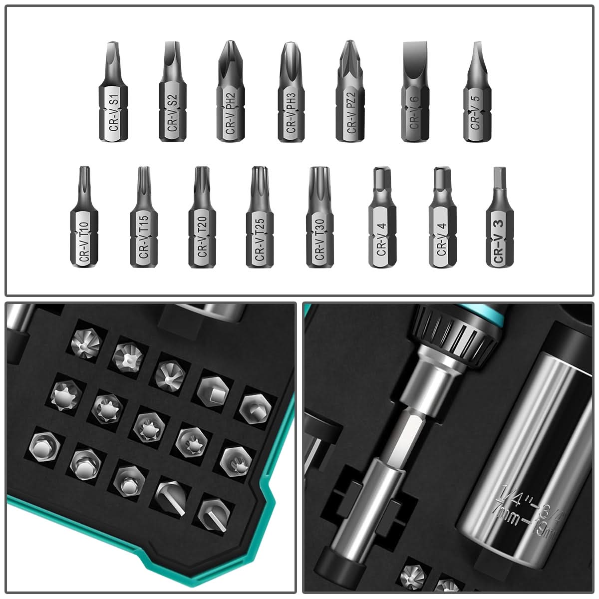 19-Piece T-Handle Screwdriver Set