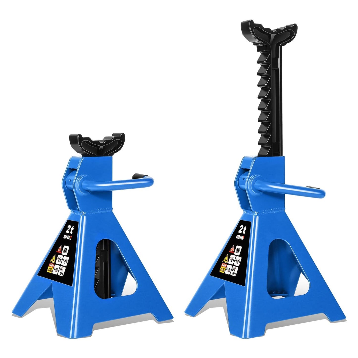 Heavy Duty 2 Ton Hydraulic Floor Jack Set - 3 Piece Kit Blue