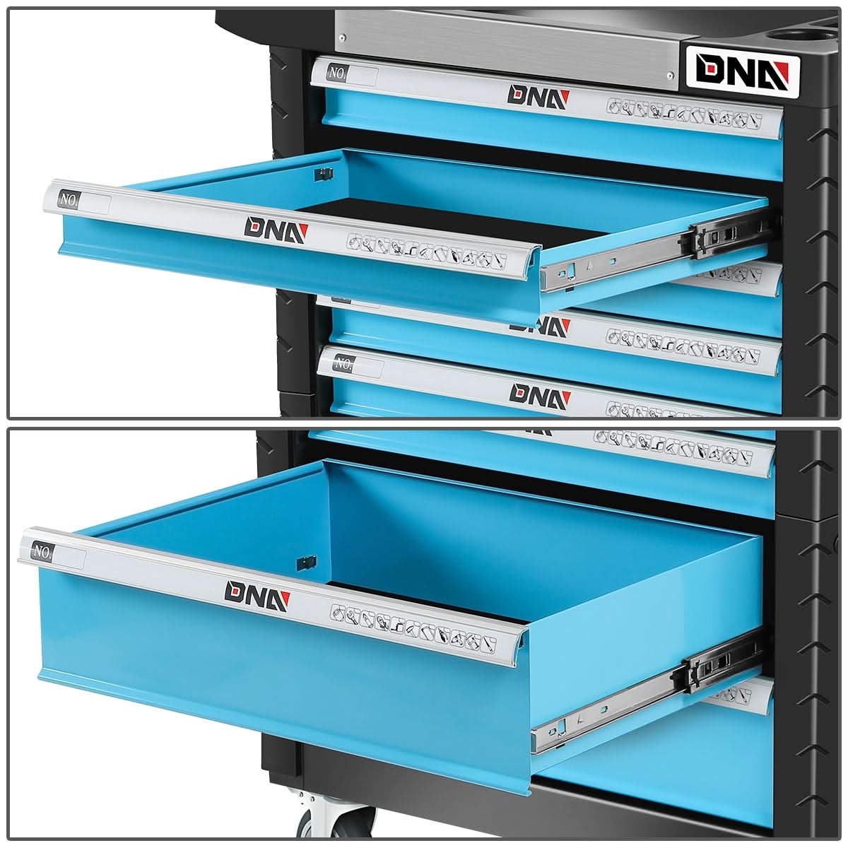 7-Drawer Plastic Top Roller Cabinet
