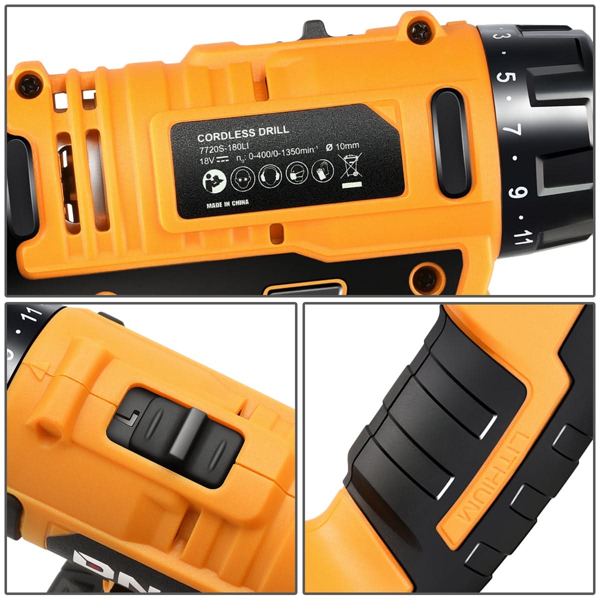 18V Cordless Drill - Orange