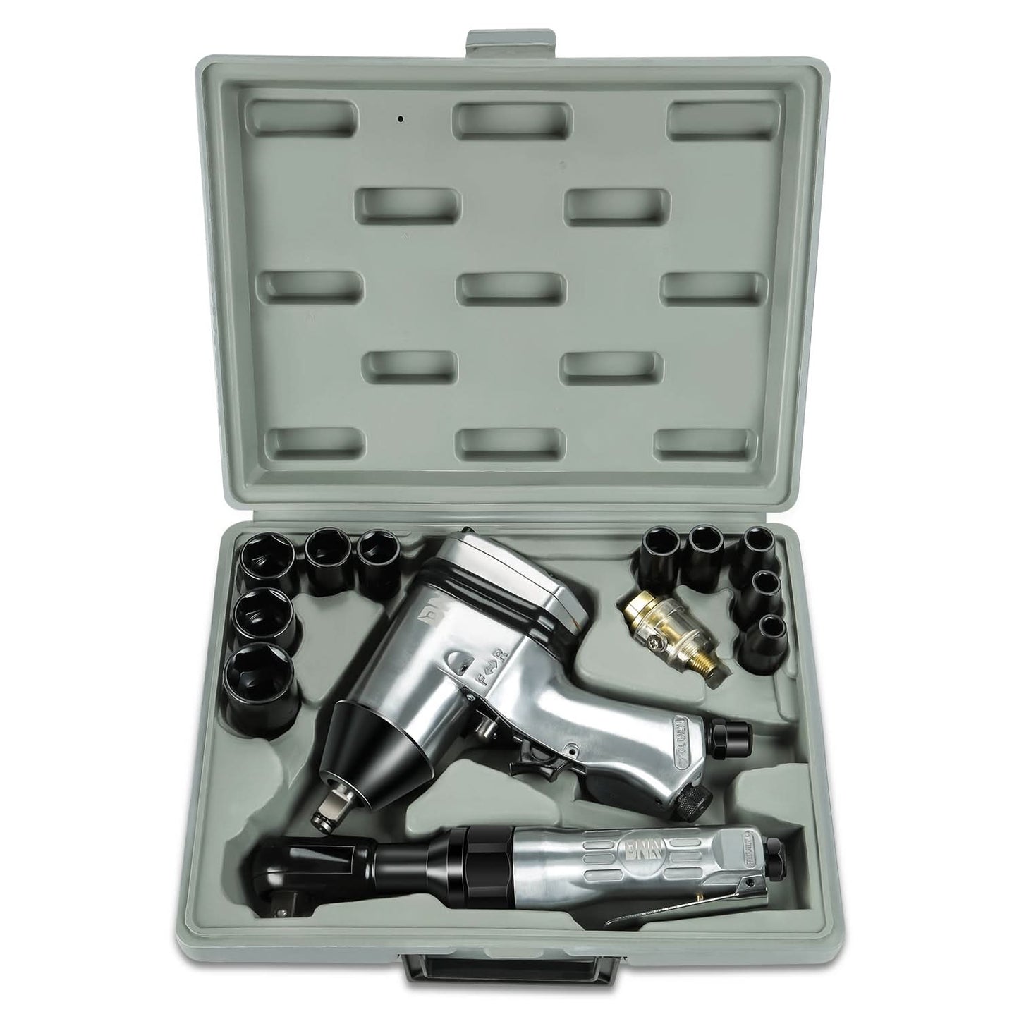 17-Piece 1/2" Air Impact & Ratchet Wrench Kit