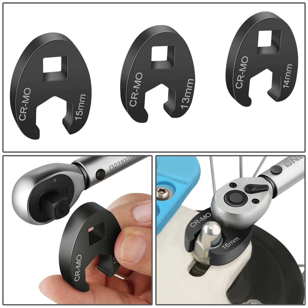 Crowfoot Wrench Set for 8-24mm Flare Nuts - Automotive Tool Kit