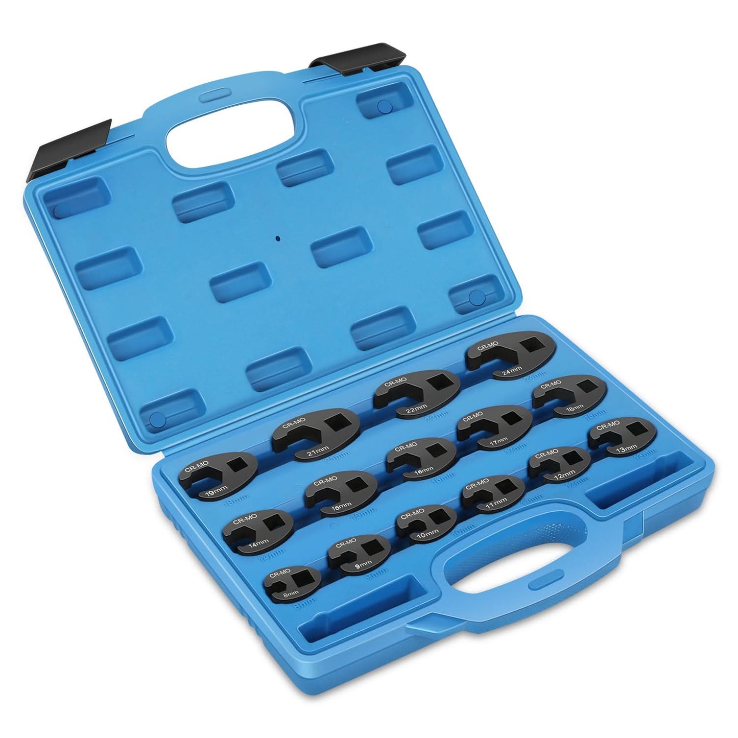 Crowfoot Wrench Set for 8-24mm Flare Nuts - Automotive Tool Kit