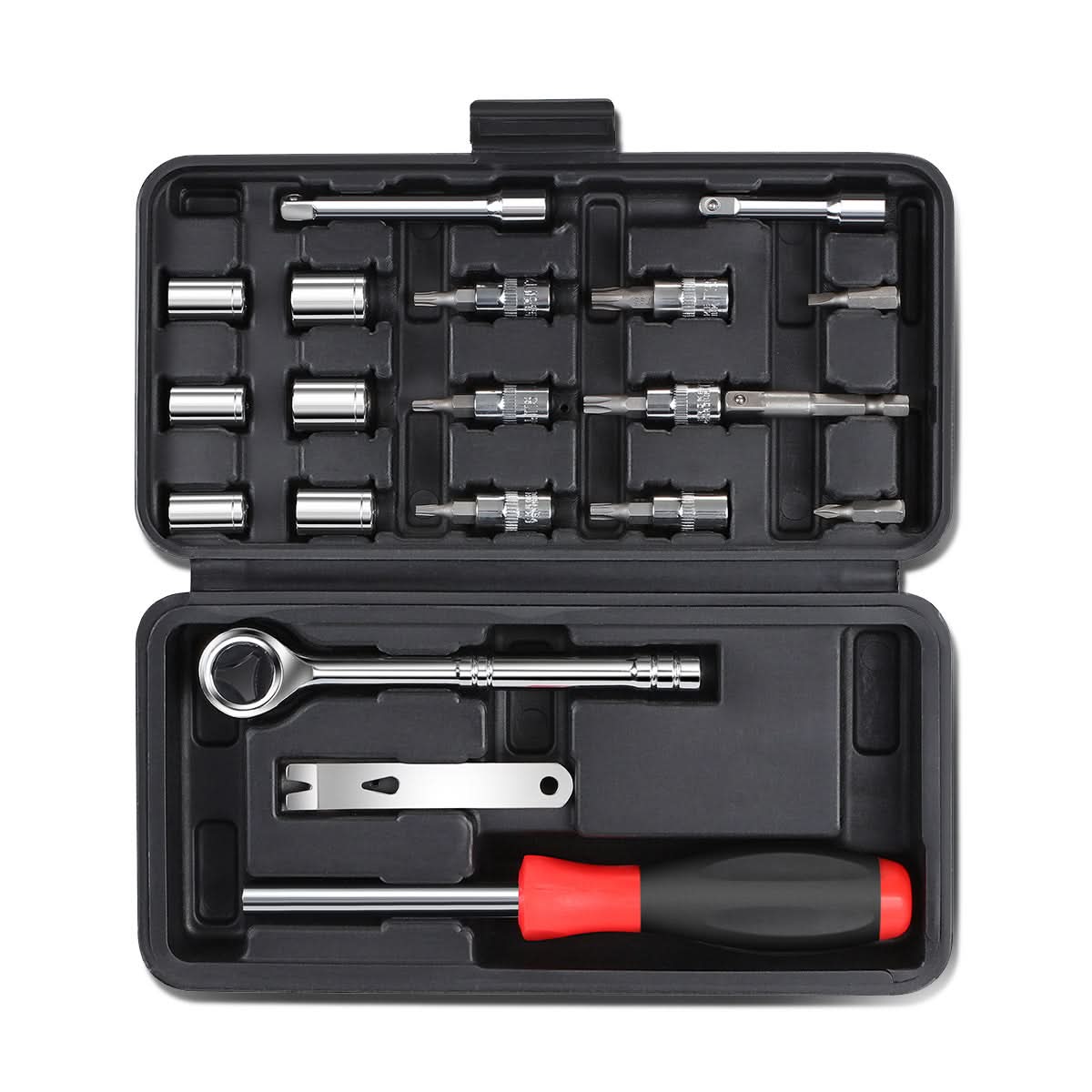 20-Piece Headlight Tool Kit with Storage Box - Black/Red