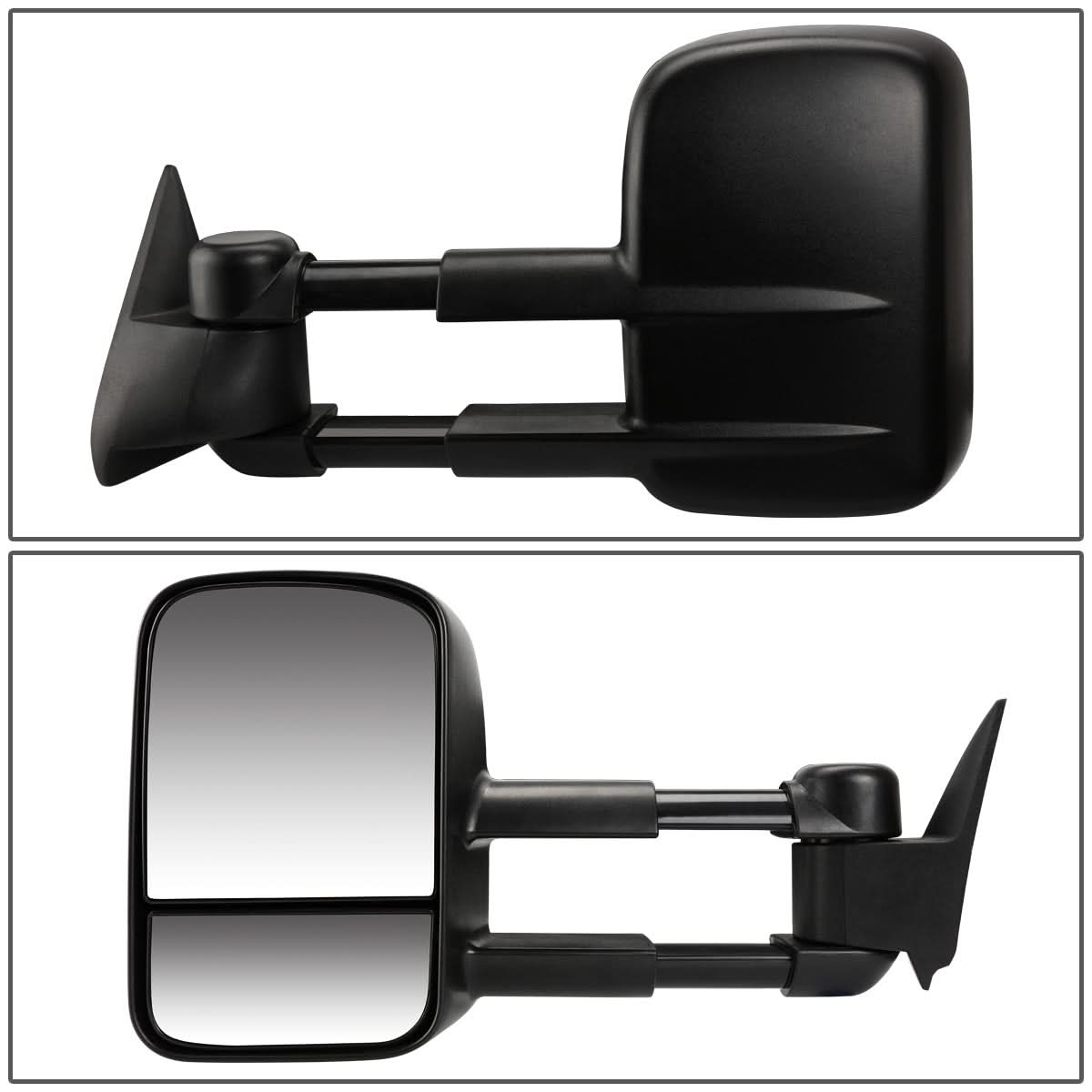 99-06 Chevrolet Silverado GMC Sierra Manual Towing Mirrors Pair Black