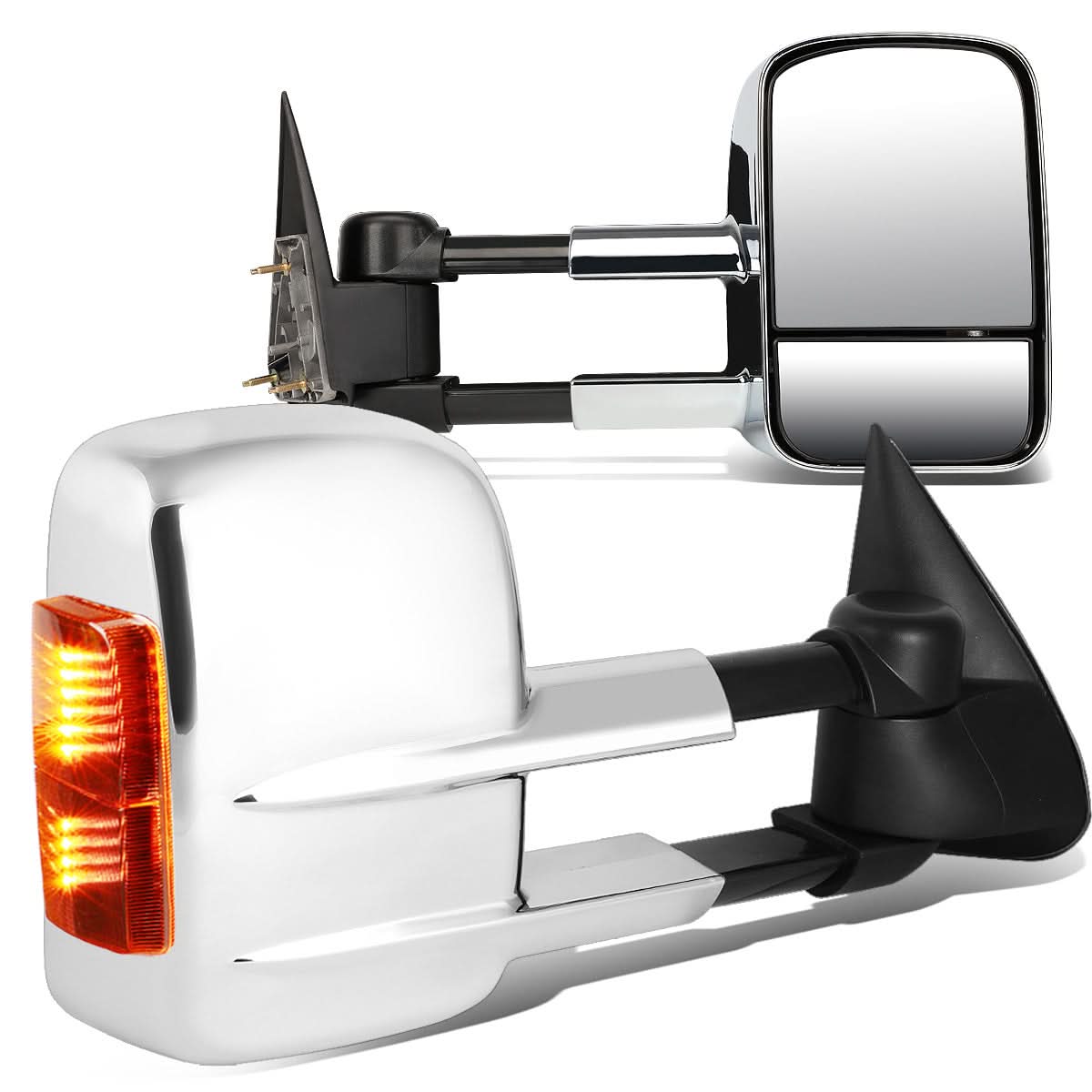 99-06 Chevrolet Silverado GMC Sierra Manual Towing Mirrors Pair Chrome