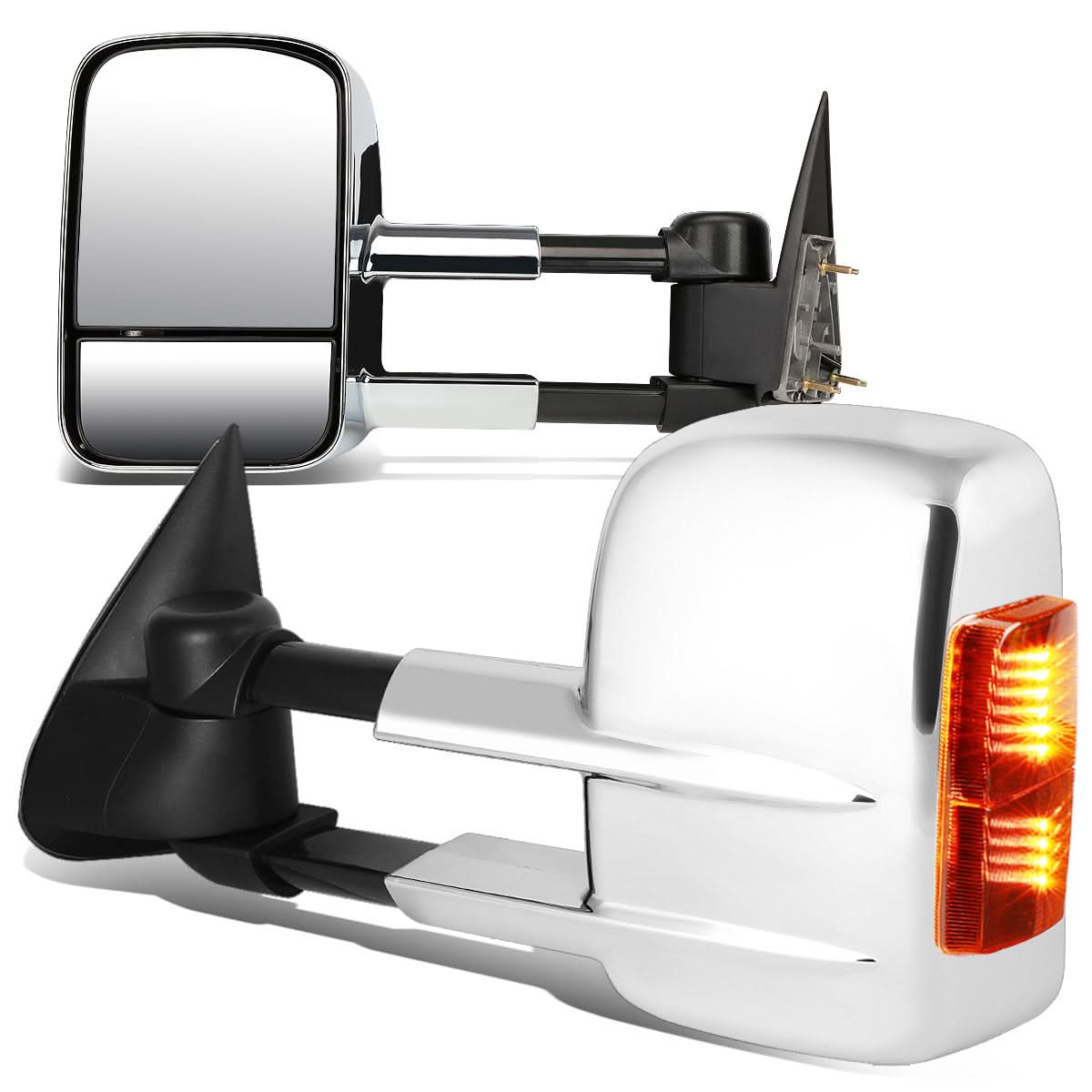 99-06 Chevrolet Silverado GMC Sierra Manual Towing Mirrors Pair Chrome