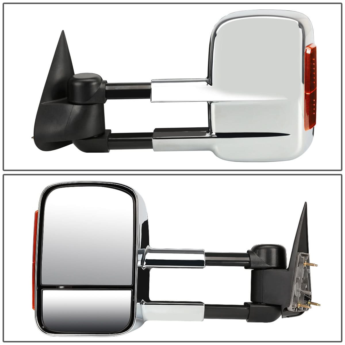99-06 Chevrolet Silverado GMC Sierra Manual Towing Mirrors Pair Chrome