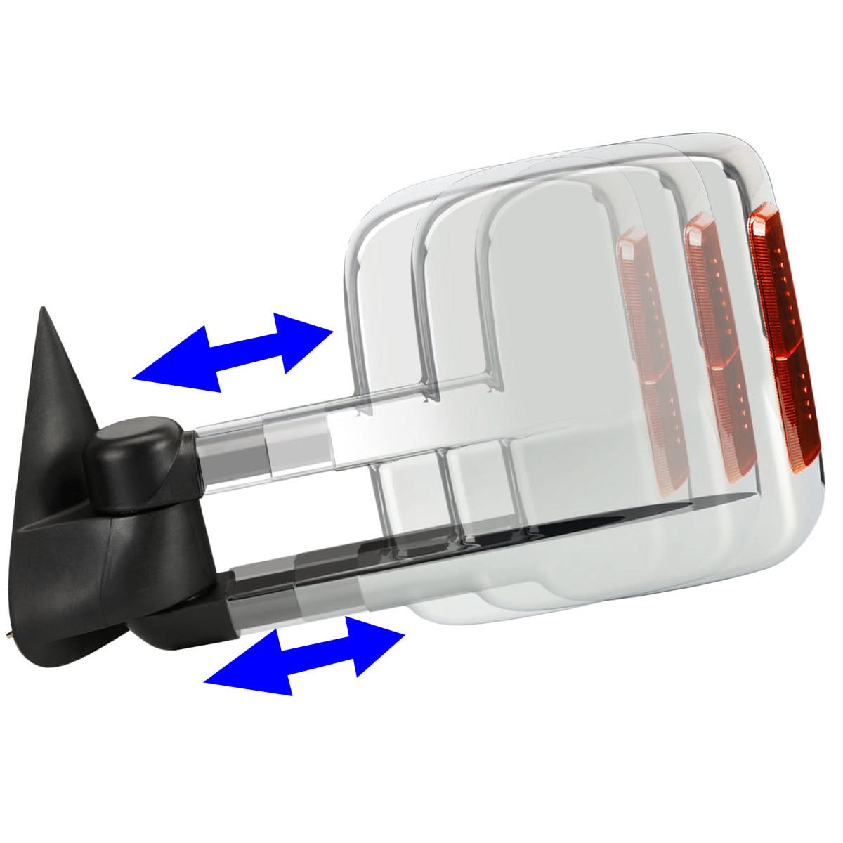 99-06 Chevrolet Silverado GMC Sierra Manual Towing Mirrors Pair Chrome