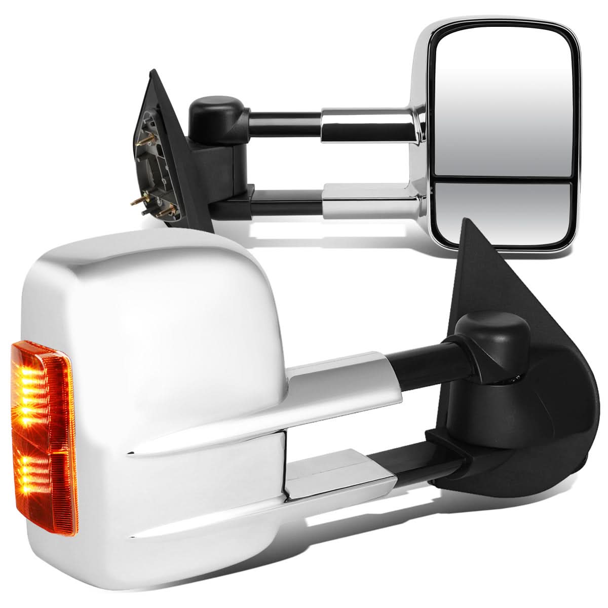 97-03 Ford F-150 Powered Towing Mirrors Pair Chrome Amber Signal