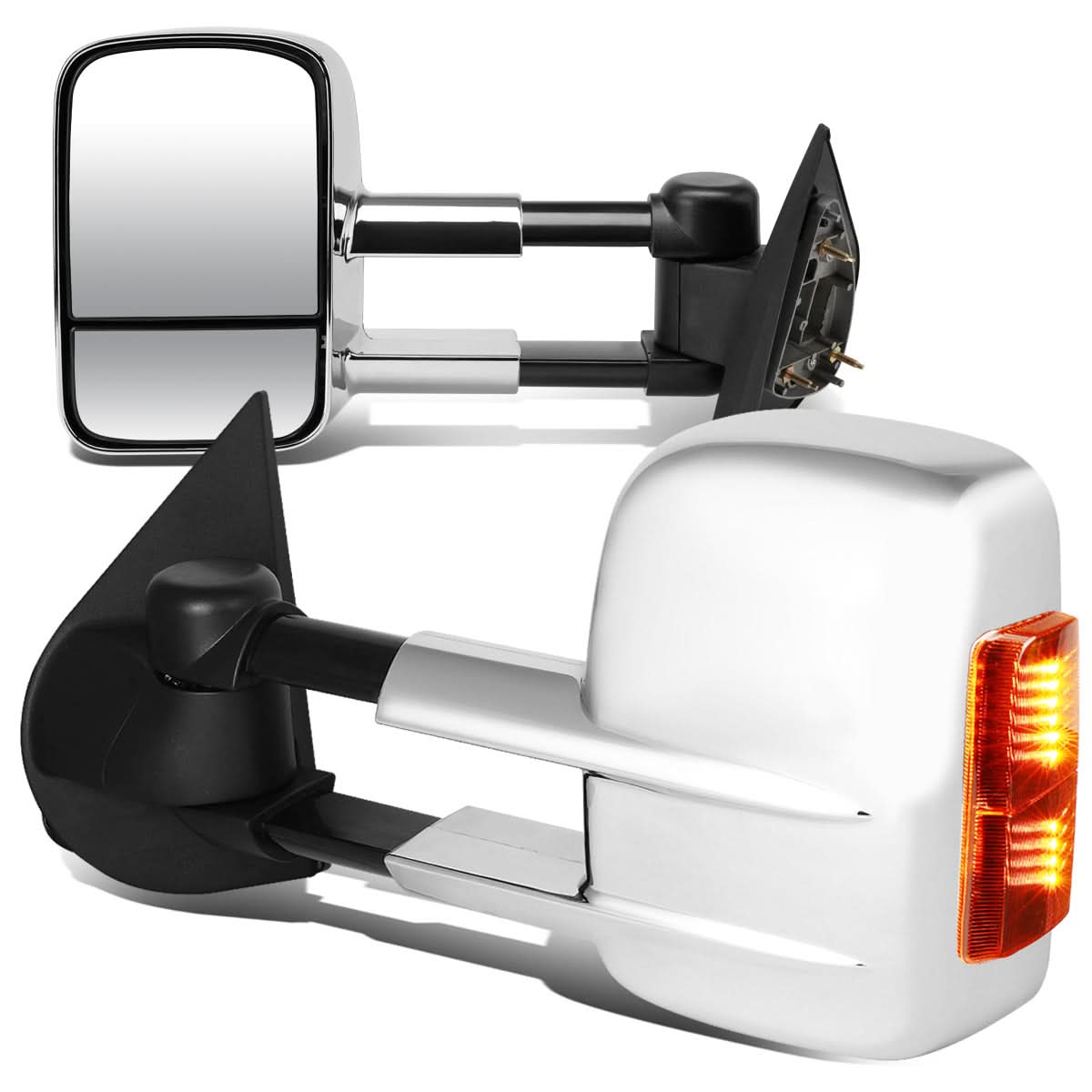 97-03 Ford F-150 Powered Towing Mirrors Pair Chrome Amber Signal