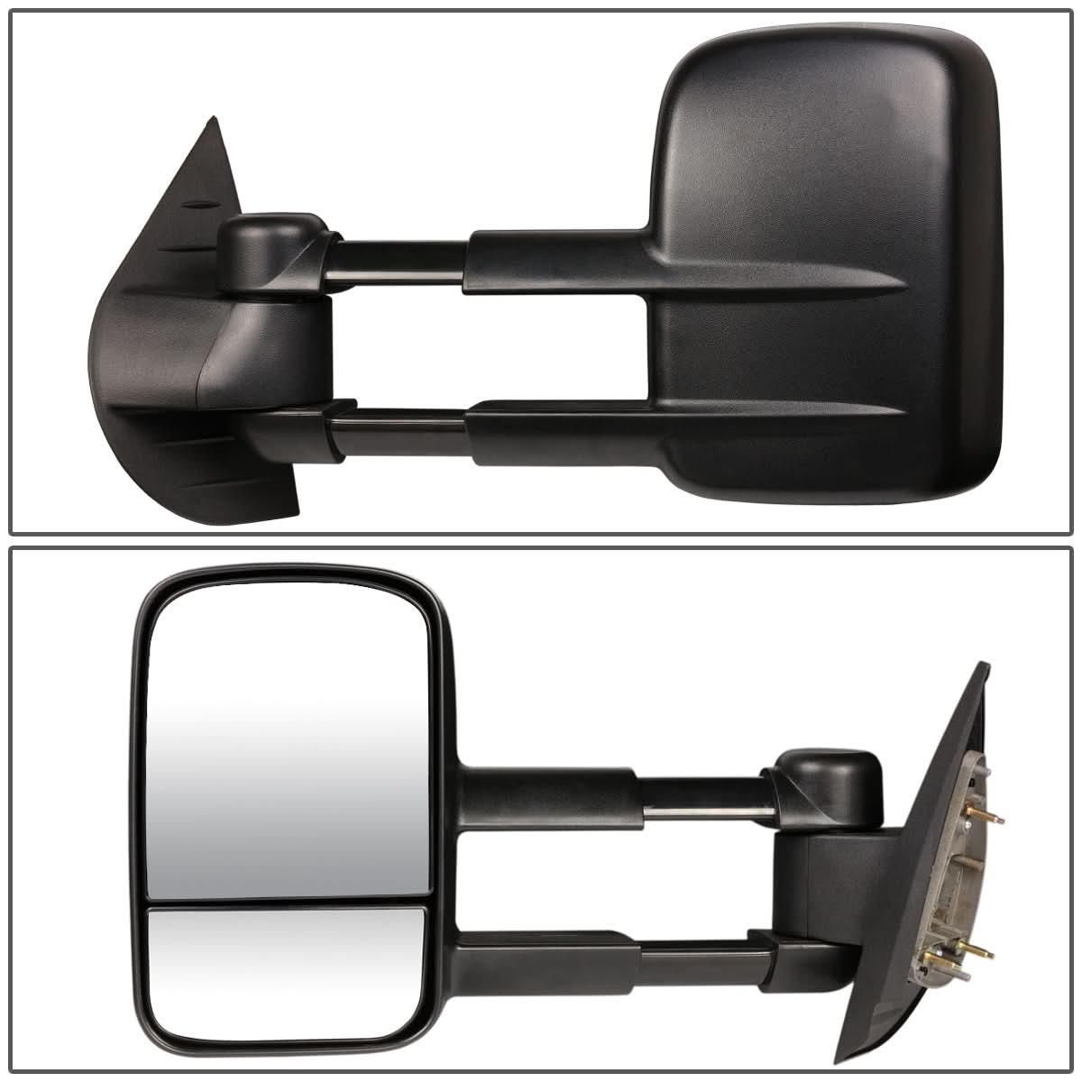 2007-2012 Chevrolet Silverado Towing Mirrors - Manual Black Pair