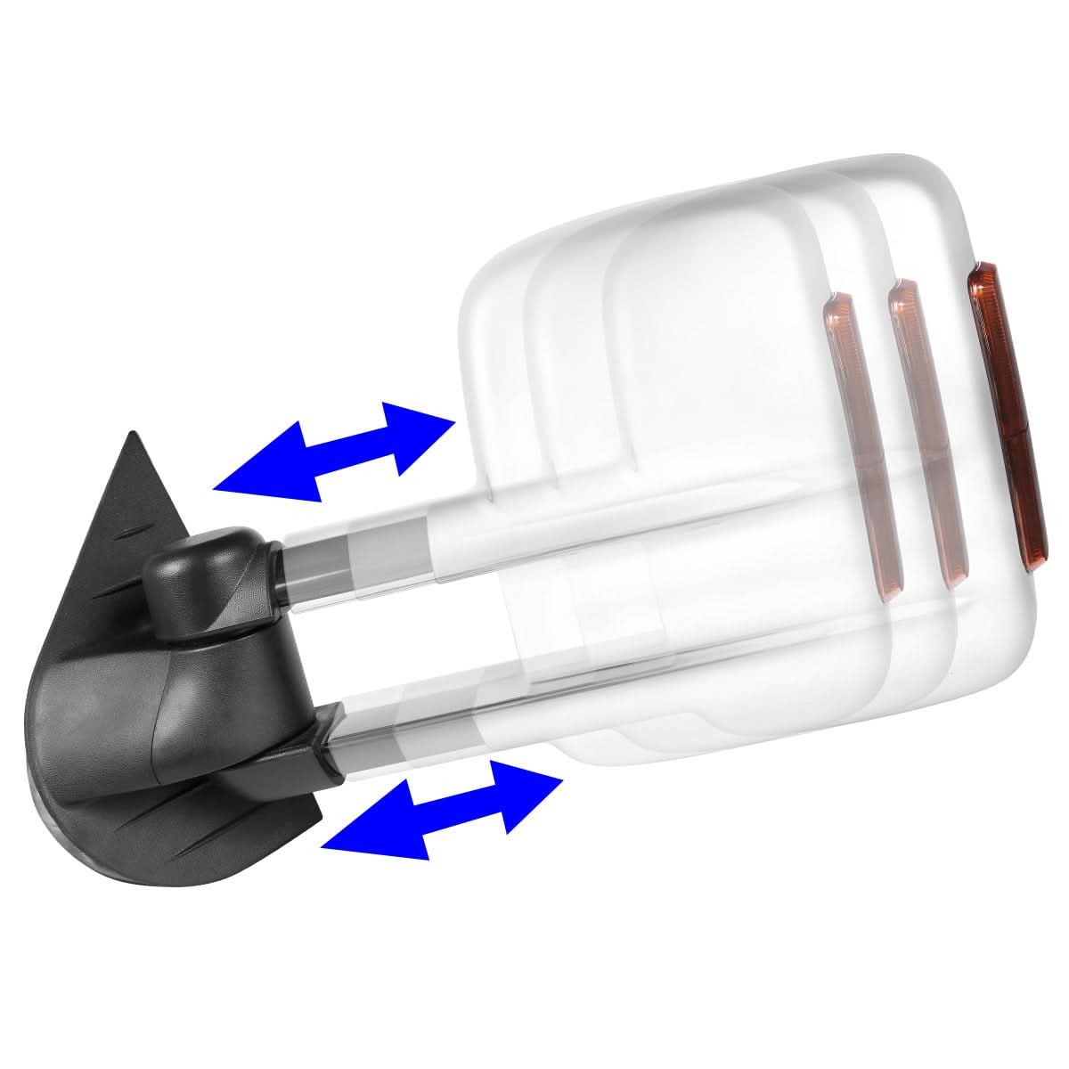 2007-2013 Chevrolet Silverado Towing Mirrors - Manual LED Chrome Pair