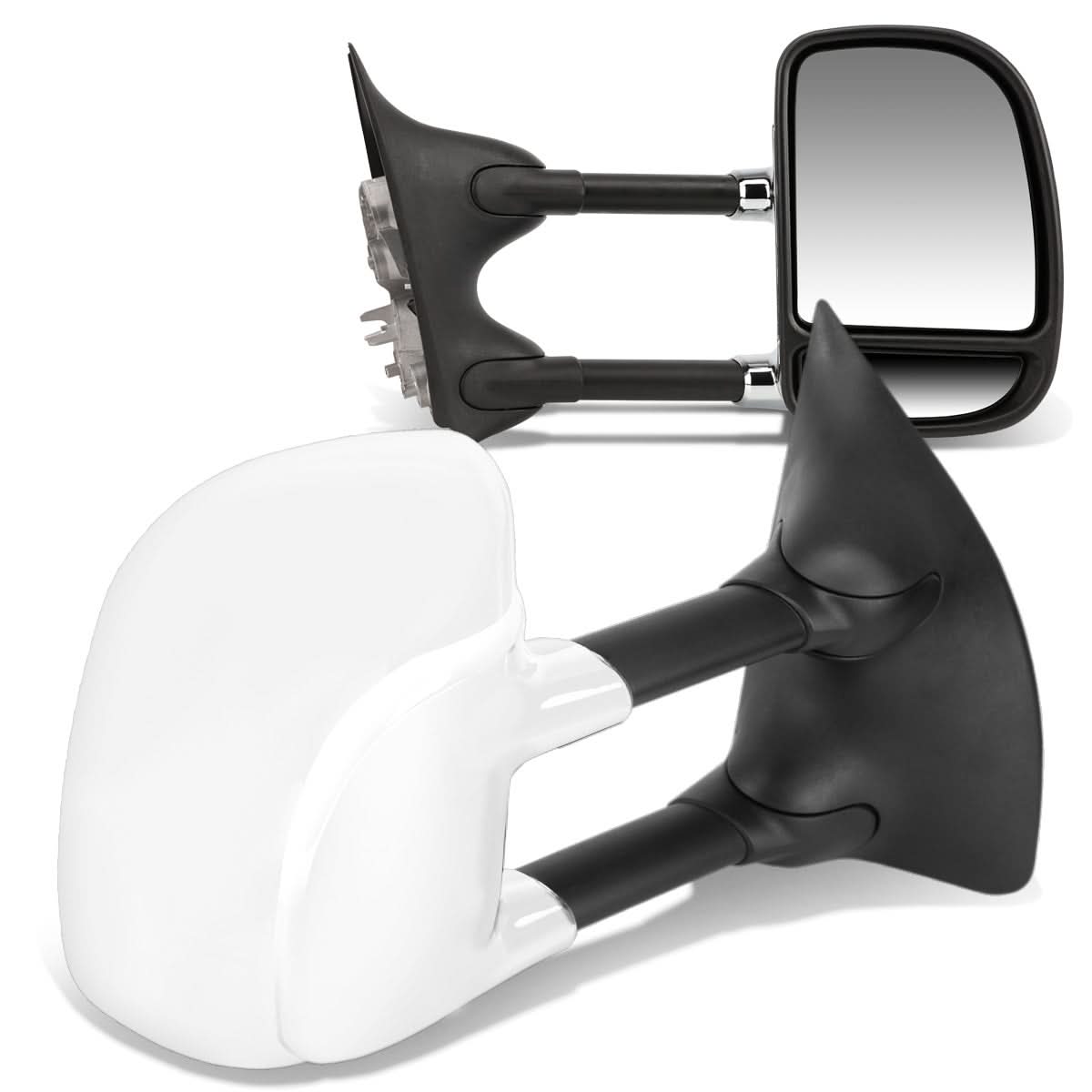 99-07 Ford F-250 F-350 F-450 F-550 Manual Towing Mirrors Chrome Pair