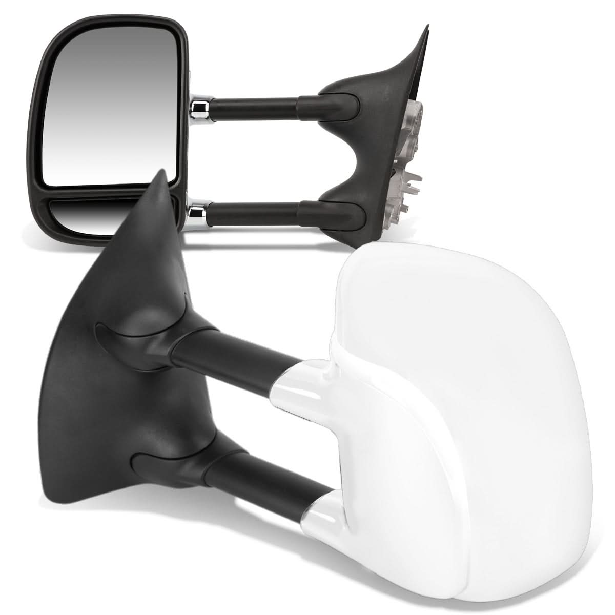 99-07 Ford F-250 F-350 F-450 F-550 Manual Towing Mirrors Chrome Pair