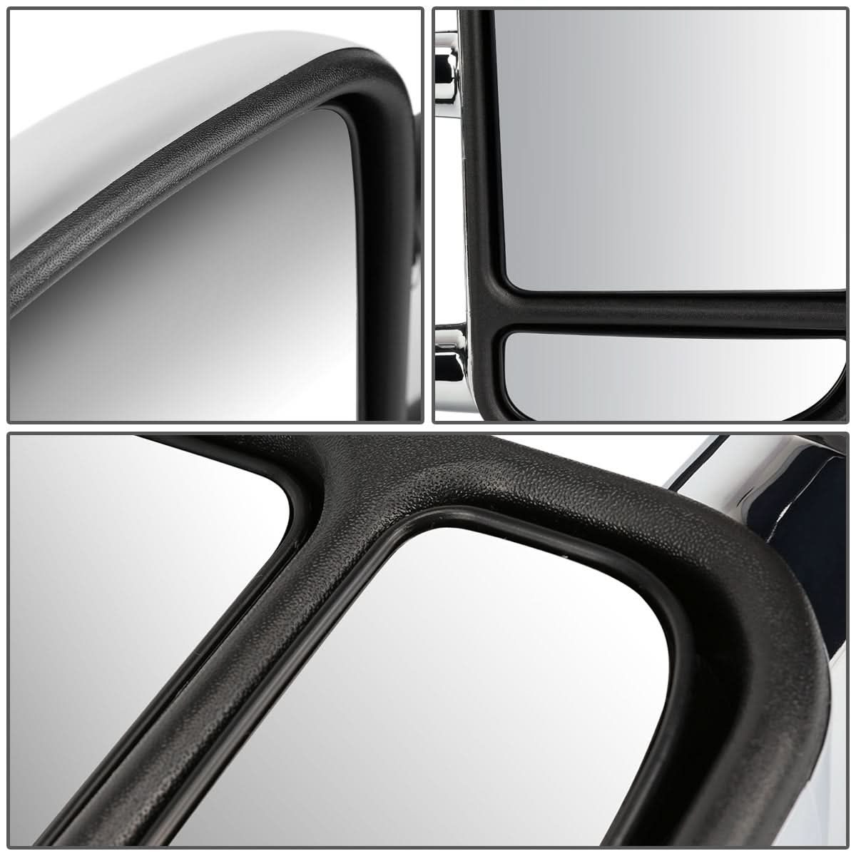 99-07 Ford F-250 F-350 F-450 F-550 Manual Towing Mirrors Chrome Pair