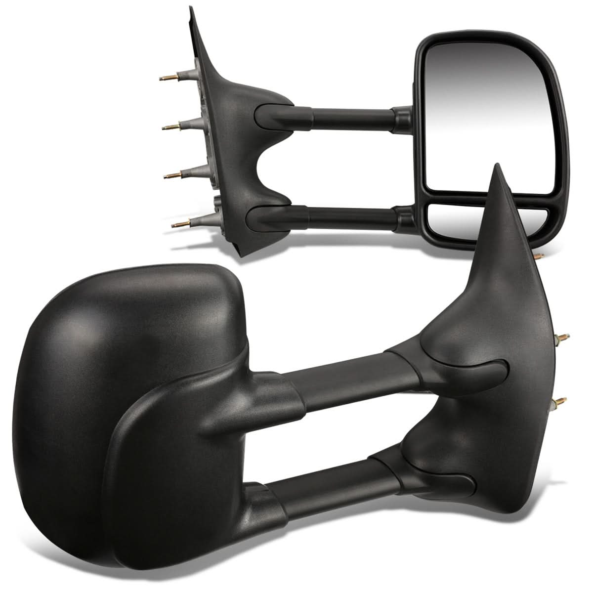 03-07 Ford E-150 E-250 E-350 Towing Mirrors - Manual Black Pair