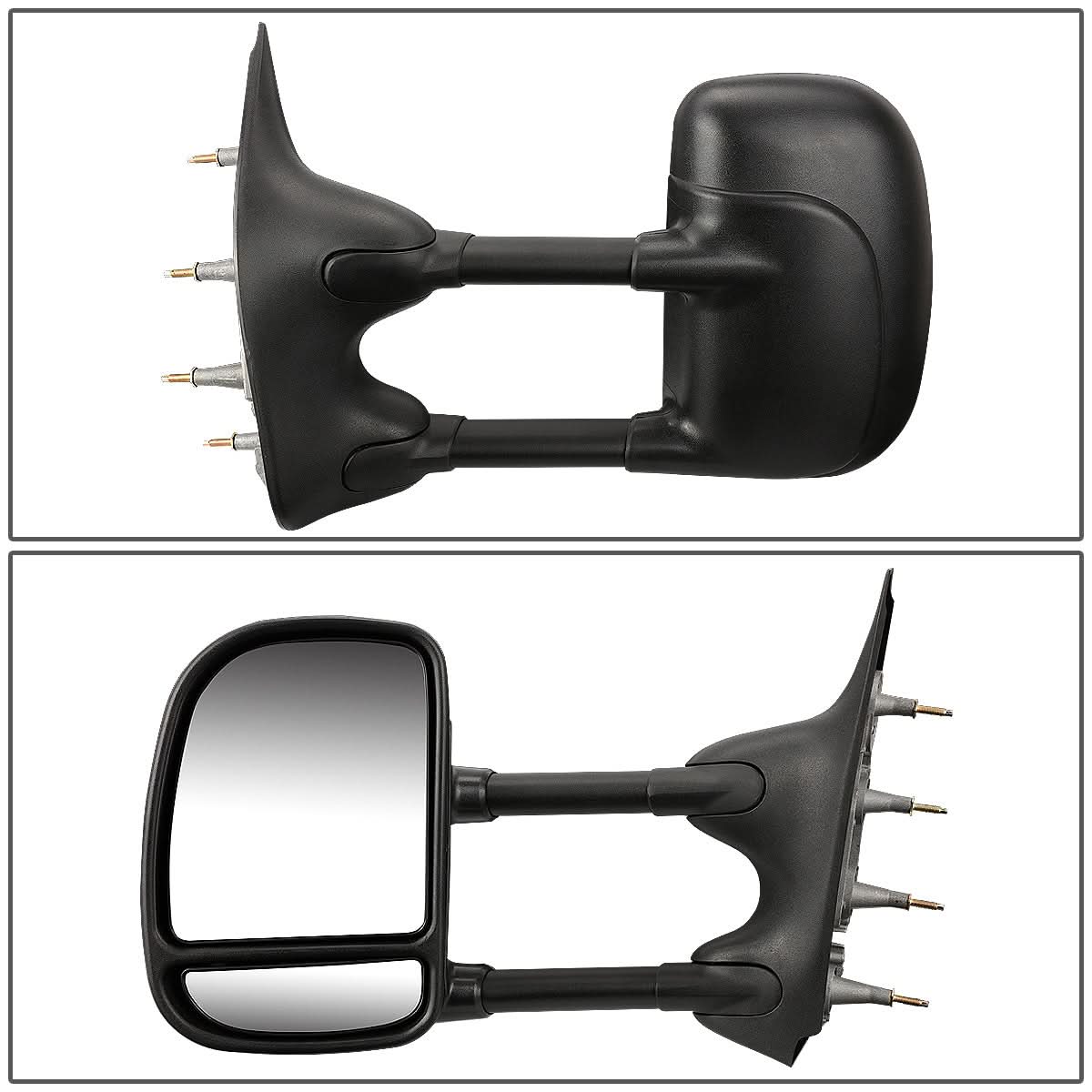 03-07 Ford E-150 E-250 E-350 Towing Mirrors - Manual Black Pair
