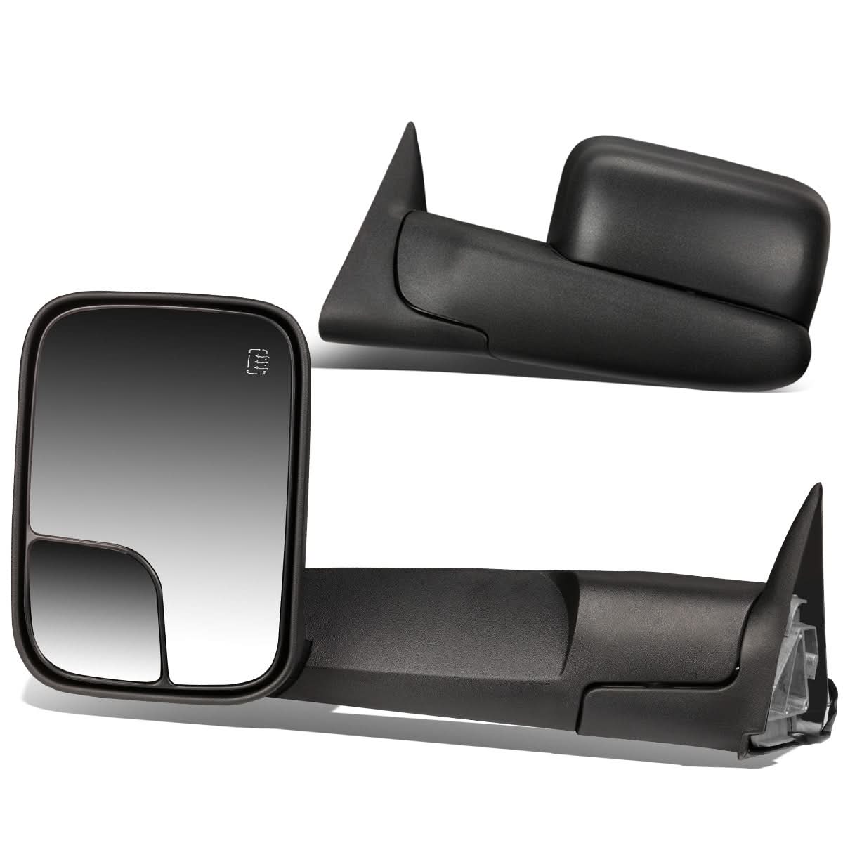 98-02 Dodge Ram Powered Heated Towing Mirrors - Black Pair