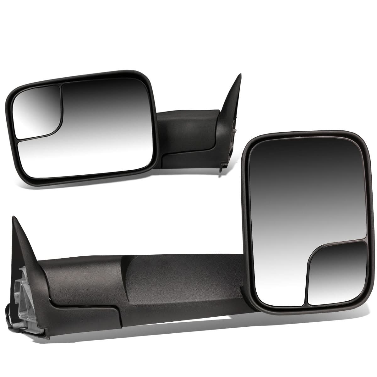 94-02 Dodge Ram Manual Towing Mirrors - Black Pair