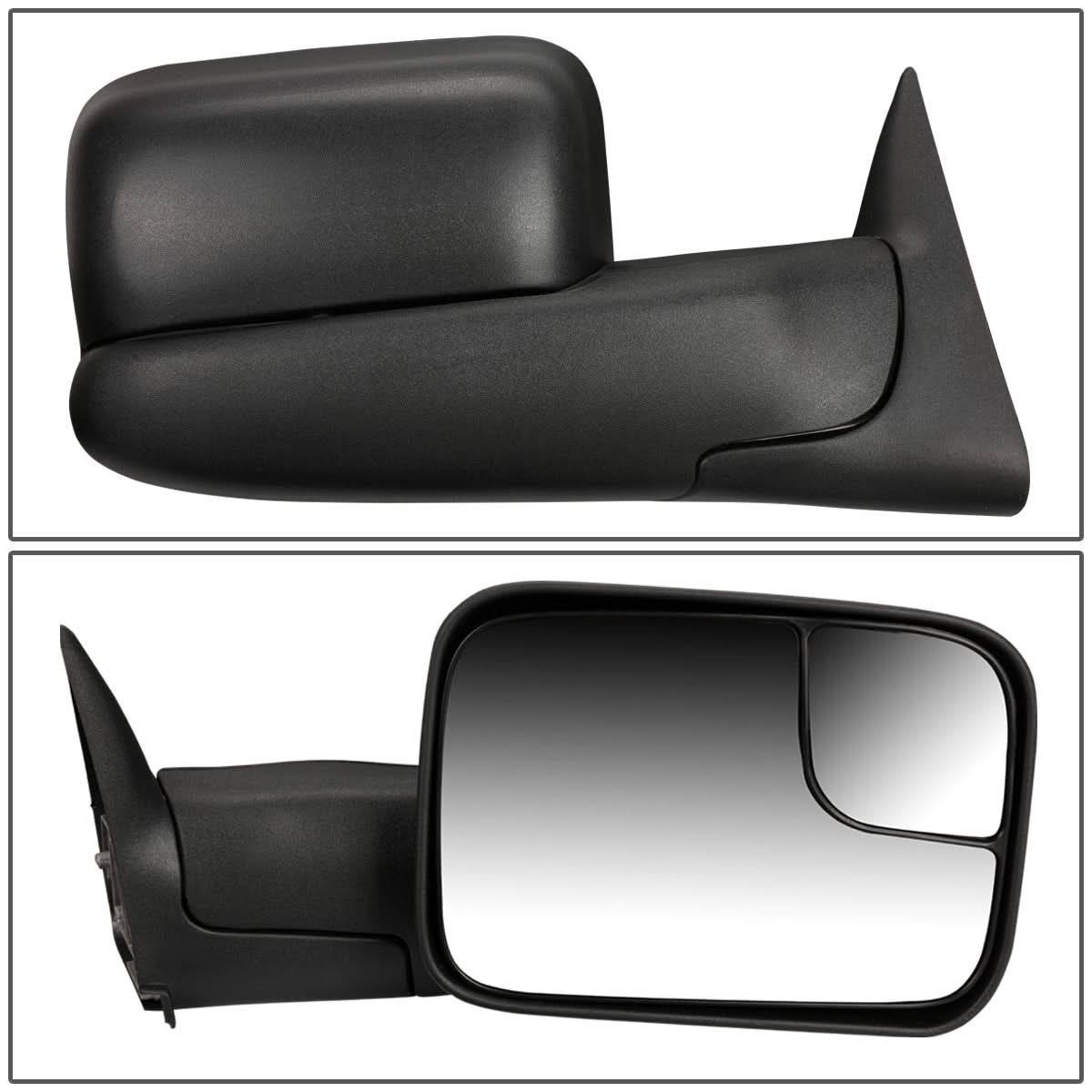 94-02 Dodge Ram Right Manual Towing Mirror - Black