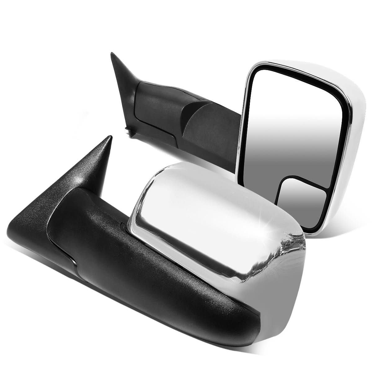 94-02 Dodge Ram 1500 2500 3500 Manual Towing Mirrors Chrome Pair