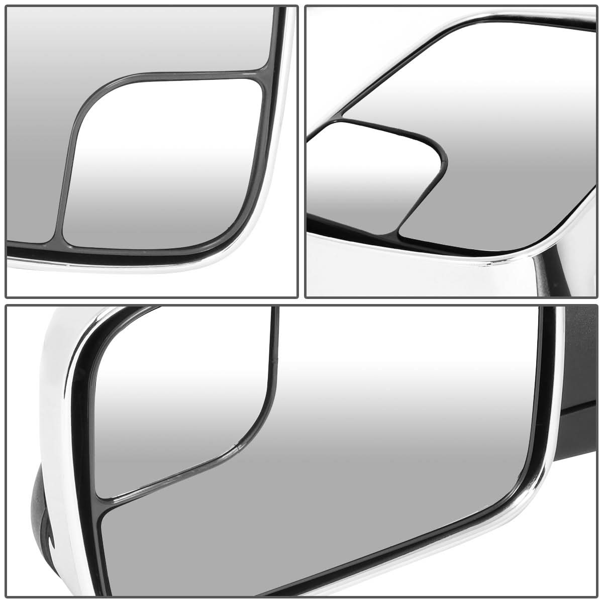 94-02 Dodge Ram 1500 2500 3500 Manual Towing Mirrors Chrome Pair