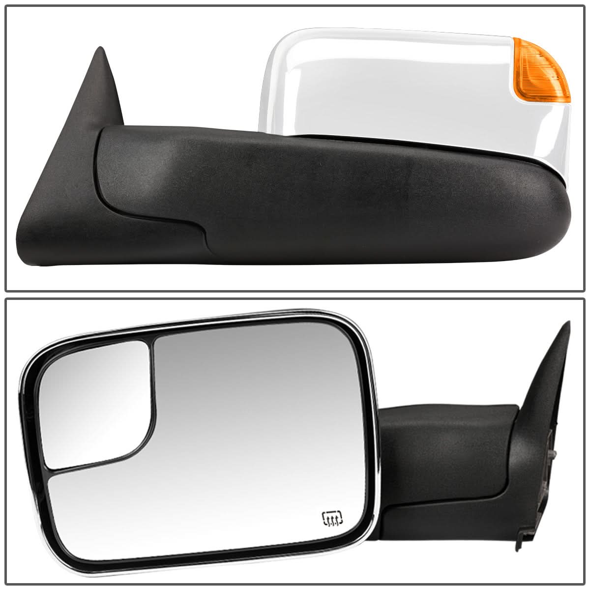 98-02 Dodge Ram 1500 2500 3500 Powered Heated LED Towing Mirrors Pair